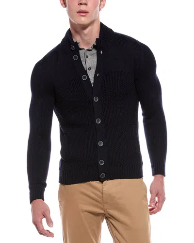 Slowear Incotex Linen-blend Cardigan Sweater In Black