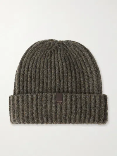 Slowear Wool-blend Bouclé Beanie In Green