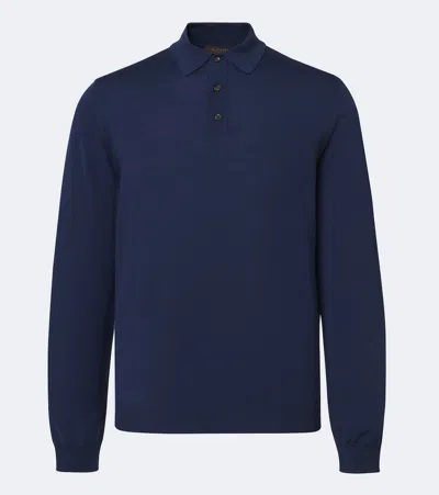 Slowear Wool-blend Polo Sweater In Blue