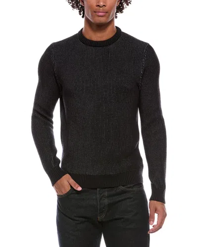 Slowear Wool-blend Ribbed Crewneck Sweater In Black