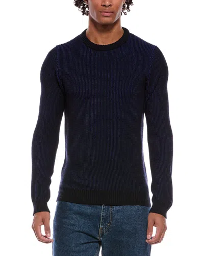 Slowear Wool-blend Ribbed Crewneck Sweater In Black