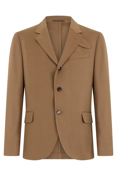 Slowear Wool-blend Single-breasted Blazer In Brown