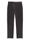 Slowear X Incotex Faux Leather Straight Trousers In Brown