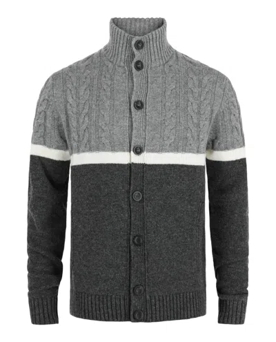 Slowear Zanone Button-up Sweater In Gray