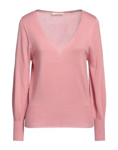 Slowear Zanone By  Woman Sweater Pink Size 6 Cotton, Silk