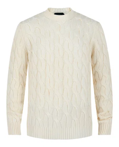 Slowear Zanone Cable Knit Sweater In Neutral