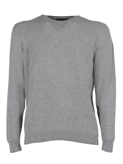 Slowear Zanone Giro Felpa ml Crew Sweater In Gray