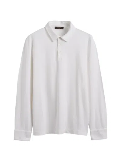 Slowear Zanone Interlock Long-sleeve Polo Shirt In White
