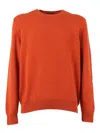 Slowear Zanone Neutrals Knit Sweater With Minimalist Design And Soft Texture In Orange
