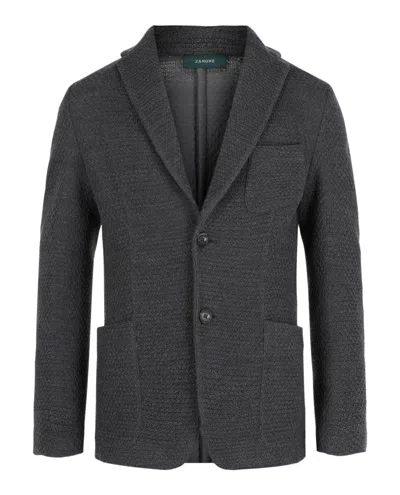 Slowear Zanone Single-breasted Slim Fit Wool Blazer In Black
