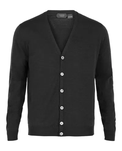 Slowear Zanone Slim Fit Cardigan In Black