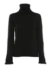Slowear Zanone Merino Wool Turtleneck In Black
