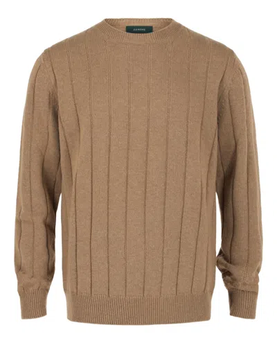 Slowear Zanone Wool Blend Sweater In Brown