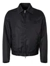 Slowear Zip-fastening Elastic-hem Bomber Jacket In Black