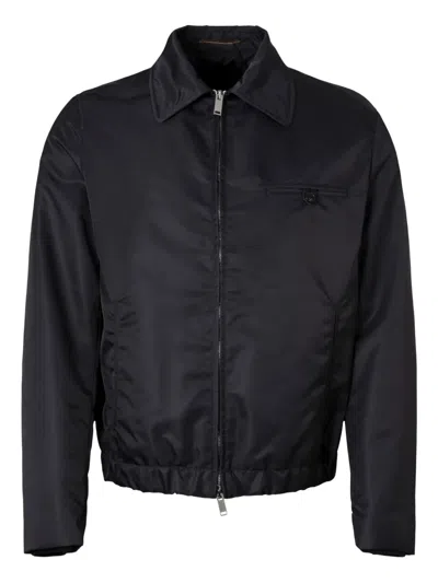 SLOWEAR ZIP-FASTENING ELASTIC-HEM BOMBER JACKET
