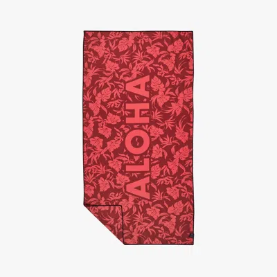 Slowtide Alohauke Quick Dry Towel In Guava In Red