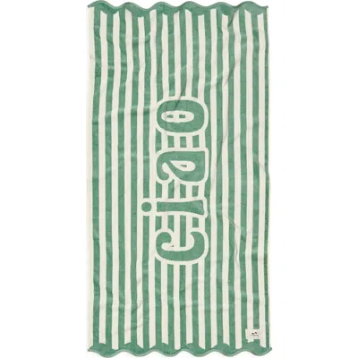 Slowtide Ciao Beach Towel In Green