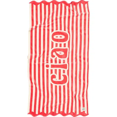 Slowtide Ciao Beach Towel In Red