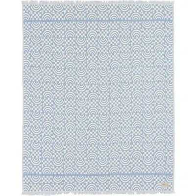 Slowtide Coco Rainbow Driftweave Blanket In Blue