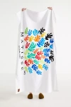 Slowtide Cotton Woven La Gerbe Beach Towel In White