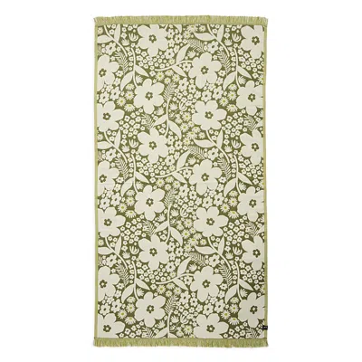 Slowtide Frankee Driftweave 38 X 73 Turkish Towel In Green
