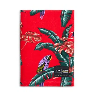 Slowtide Hoffman Jungle Birds Printed Beach Towel In Red