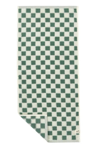 Slowtide Mate Checkerboard Hand Towel In Green