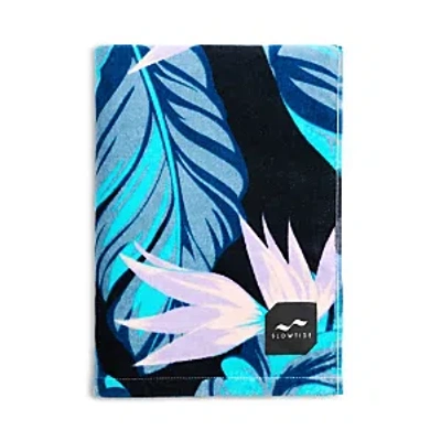 Slowtide Mauka Printed Palm Beach Towel In Black