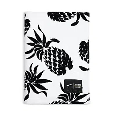 Slowtide Pineapps Printed Beach Towel In Black