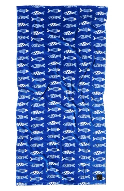 Slowtide Sardines Beach Towel In Blue