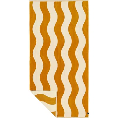 Slowtide Stripe Beach Towel In Brown