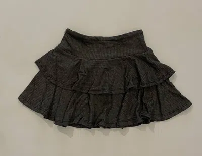 Sls Apparel Ribbed Ruffle Skirt In Grey