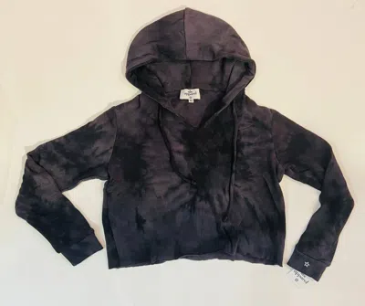 Sls Apparel Tie-dye Crop Hoodie In Charcoal In Pink