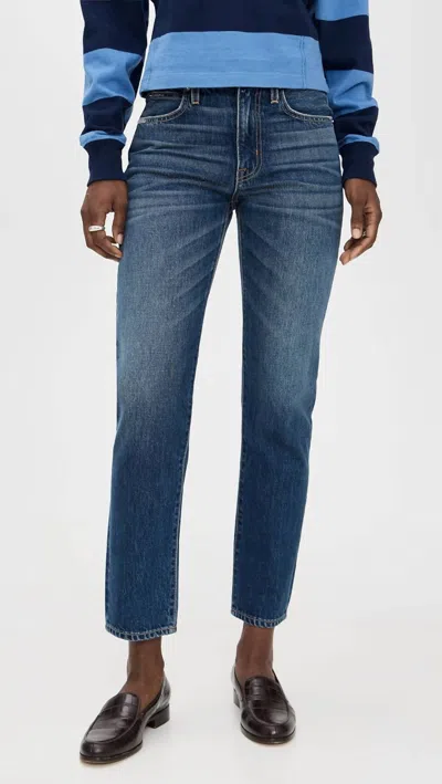Slvrlake Amber Mid Rise Slim Jean In Santa Cruz In Blue