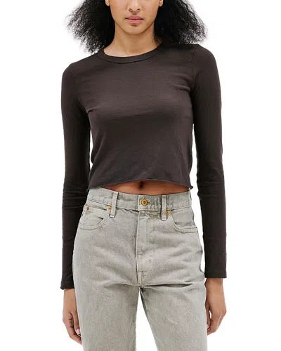Slvrlake Baby Long Sleeve Cropped Tee In Black