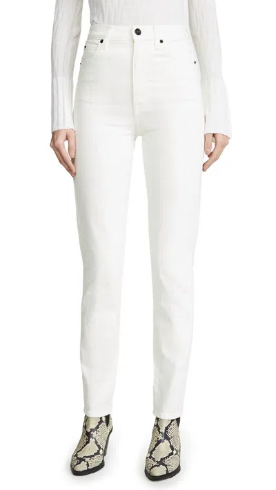 Slvrlake Beatnik High Waist Ankle Slim Jeans In White