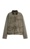 Slvrlake Casey Square Cotton Worker Jacket In Gray