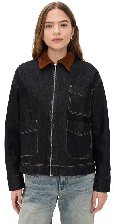 Slvrlake Casey Square Worker Jacket Empty Sky In Black
