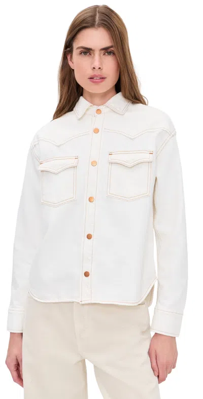 Slvrlake Cassidy Denim Button Down Shirt Natural White