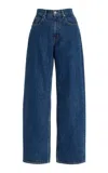 Slvrlake Cassie Rigid High-rise Wide-leg Jeans In Dark Wash