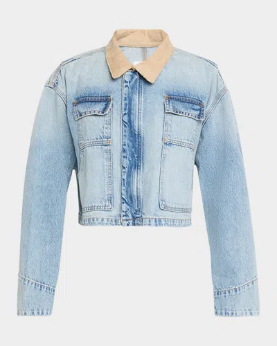 Slvrlake Conner Cropped Denim Work Jacket In East Meets