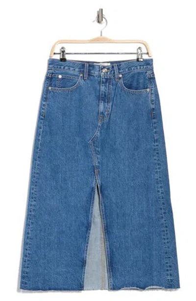 Slvrlake Cotton Denim Midi Skirt In Sweet Memory