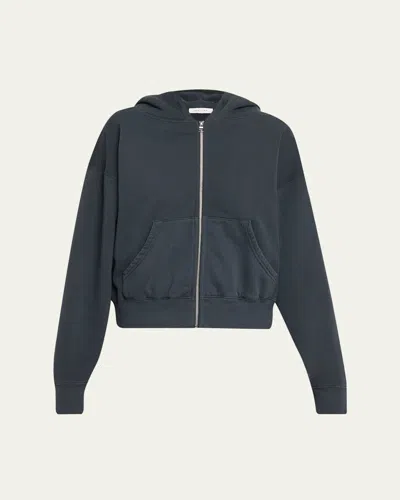 Slvrlake Cotton Fleece Zip Hoodie In Black