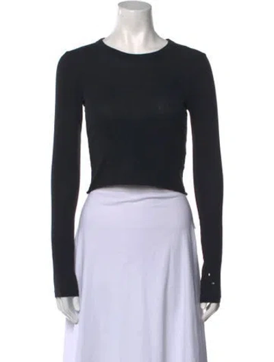 Pre-owned Slvrlake Crew Neck Long Sleeve Crop Top In Black