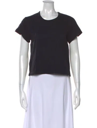 Pre-owned Slvrlake Crew Neck Short Sleeve Crop Top In Black