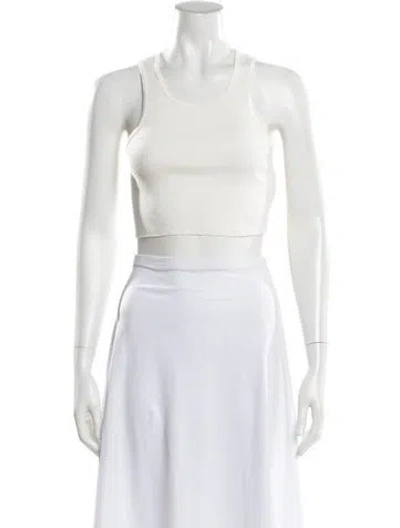 Pre-owned Slvrlake Crew Neck Sleeveless Crop Top In White
