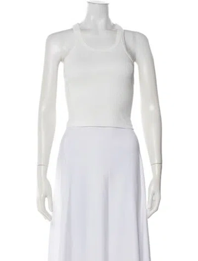 Pre-owned Slvrlake Crew Neck Sleeveless Top In White