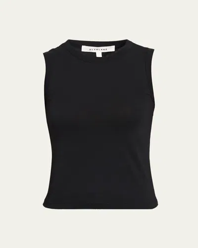 Slvrlake Crewneck Cotton Tank Top In Black