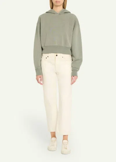 Slvrlake Crop Hoodie In Shadow Green