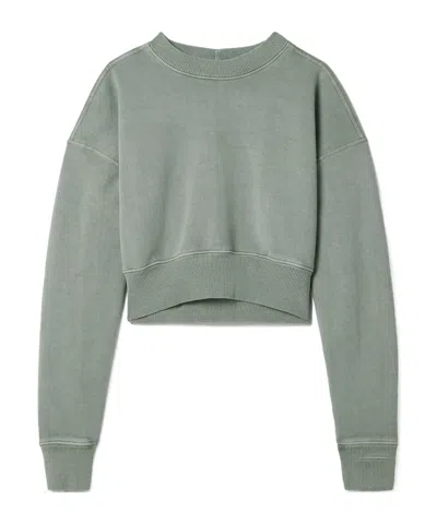 Slvrlake Cropped Cotton-jersey Sweatshirt In Gray